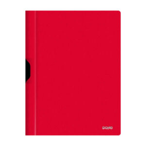 Dohe Dossier con Clip Metalico - Tamaño A4 - Fabricado en Polipropileno Opaco de 350 Micras - Color Rojo
