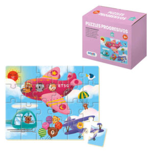 Dohe Puzzle Infantil de 24 Piezas - Tematica Aviones - Fabricado en Doble Capa de Carton - Capa Intermedia de Contrachapado - Estimula la Imaginacion - A partir de 3 Años