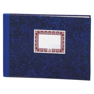 Dohe Cuaderno Cartone Rayado Horizontal de 100 Hojas - Folio Apaisado - Tapa en Tres Piezas con Lomera de Tela - Interior en Papel Offset de 70g/m2 - Cosidos a Hilo Vegetal - Lomo Azul