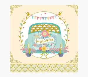 Pictura Tarjeta Arabesque - 16x16cm - Tematica Boda - Tarjeta Triptica sin Envoltorio - Incluido Sobre Blanco - Papel con Certificacion FSC