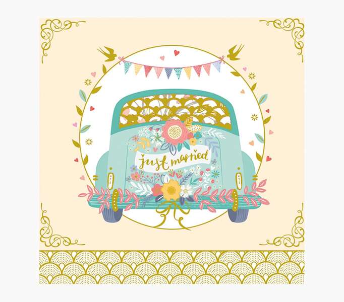 Pictura Tarjeta Arabesque - 16x16cm - Tematica Boda - Tarjeta Triptica sin Envoltorio - Incluido Sobre Blanco - Papel con Certificacion FSC