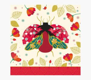 Pictura Tarjeta Arabesque - 16x16cm - Tematica Mariquitas - Tarjeta Triptica sin Envoltorio - Incluido Sobre Blanco - Papel con Certificacion FSC