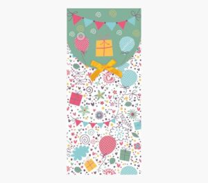 Pictura Tarjeta Money Cards - Tarjeta de Regalo Tipo Sobre Vertical - Tematica Globos - 9.6x21.3cm - Embolsada Individualmente en Celofan - Incluido Sobre Blanco - Papel con Certificacion FSC