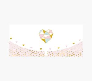 Pictura Tarjeta Money Cards - Formato Horizontal - Tematica Corazones - 21.3x9.6cm - Embolsada Individualmente - Incluye Sobre Blanco - Papel con Certificacion FSC