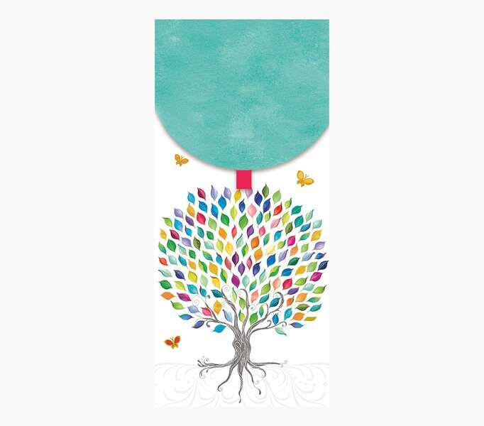 Pictura Tarjeta Money Cards - Tarjeta de Regalo Vertical - 9.6x21.3cm - Tematica Arbol - Embolsada Individualmente - Incluye Sobre Blanco - Papel con Certificacion FSC