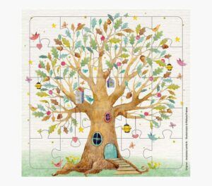 Pictura Tarjeta Puzzle - 15.5x15.5cm - Tematica Arbol Casa - 25 Piezas - Incluye Tarjeta Plegada y Sobre Blanco - Certificacion FSC