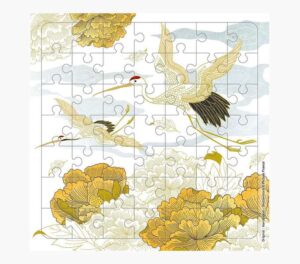 Pictura Tarjeta Puzzle - 15.5x15.5cm - Tematica Grullas - 49 Piezas - Incluye Tarjeta Plegada y Sobre Blanco - Certificacion FSC