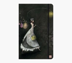 Pictura Gaëlle Boissonnard Cuaderno de Tapa Dura - 13x21cm - Cierre con Cinta Elastica - Cinta de Raso para Marcar La Pagina - 192 Paginas con Lineas