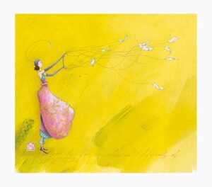 Pictura Gaëlle Boissonnard Tarjeta Doble - Acabado en Barniz de Relieve UV Grueso - Laminado Mate de Tacto Suave - 10.5x21cm - Papel con Certificacion FSC