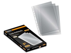 Ingraf Pack de 100 Fundas Multitaladro Folio Transparente 70 Micras - Acabado en Cristal