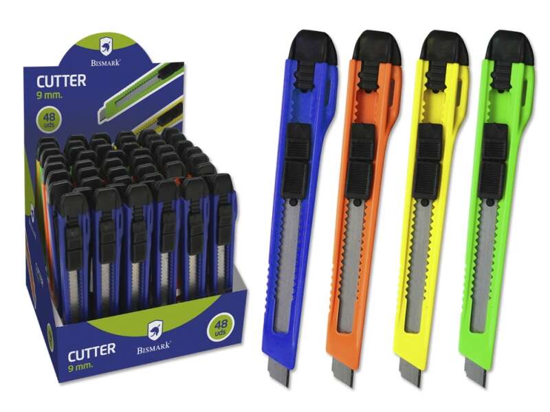 Bismark Cutter Pequeño con Cuchilla de Acero - Sistema de Bloqueo - Retractable e Intercambiable - Colores Surtidos