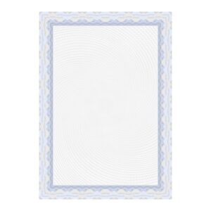 Apli Pack de 70 Hojas de Papel Certificado - Diseño Espiral - 115gr - Ideal para Certificados y Diplomas - Compatible con Impresoras y Escritura Manual - Color Azul