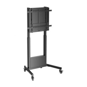 Aisens Soporte de Suelo Contrapeso con Rueda para Monitor/TV de 60”-100” - Acero de Alta Resistencia - Ajuste de Altura sin Esfuerzo - Carga Maxima 90Kg - Color Negro