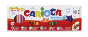 Carioca Medio Metro Pack de 50 Rotuladores - 36 Colores Diferentes - Tinta Superlavable - Punta Fina Bloqueada - Tapa Ventilada - Colores Surtidos