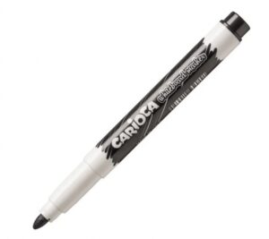 Carioca Rotulador para Pizarra Blanca Clip - Tapa con Clip - Se Borra Facilmente - Se Seca Rapidamente - Punta de Ø 4.5mm - Color Negro