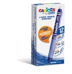 Carioca Oops Boligrafos Borrables - Tinta Termo Sensible - Empuñadura Ergonomica Triangular - Punta de Ø 0.7mm - Recambios Compatibles - Color Azul