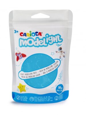 Carioca Modelight Pack de Pasta de Moldear Super Ligera - Elastica y Maleable - Se Seca al Aire - No Ensucia las Manos - Reutilizable con Agua - Color Azul