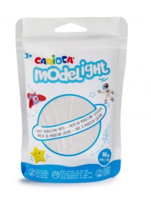 Pack Carioca Modelight Pasta de Moldear Super Ligera - Elastica y Maleable - Se Seca al Aire - No Ensucia las Manos - Color Blanco