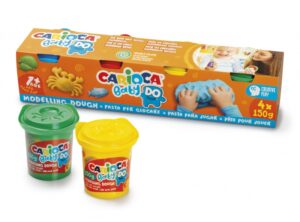 Carioca Baby Do Pack con 4 Botes de Pasta de Modelar 150ml - Super Ligera, Elastica y Maleable - Ideal para Primeras Experiencias Tactiles - A partir de 1 Año - Colores Surtidos