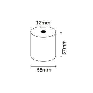 Oqonos Rollo de Papel Termico 57x55x12mm, Libre de BPA, FSC