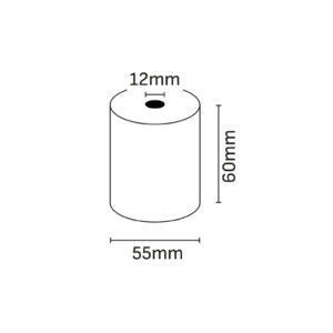 Oqonos Rollo de Papel Termico 60x55x12mm, Libre de BPA, FSC