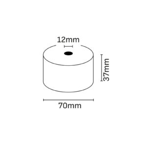 Oqonos Rollo de Papel Termico 37x70x12mm, Libre de BPA, FSC