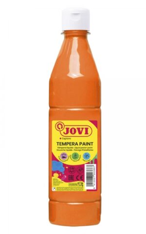 Jovi Tempera Paint Tempera Liquida 500ml - Base Agua - Lista para Usar - Alto Poder Cubriente - Secado Rapido - Excelente Fluidez - Adherencia en Multiples Superficies - Color Naranja