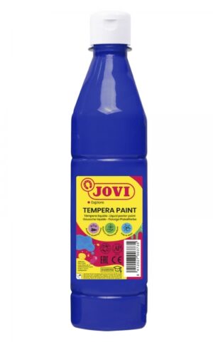 Jovi Tempera Paint Tempera Liquida 500ml - Base Agua - Lista para Usar - Alto Poder Cubriente - Secado Rapido - Excelente Fluidez - Adherencia en Multiples Superficies - Color Azul Oscuro
