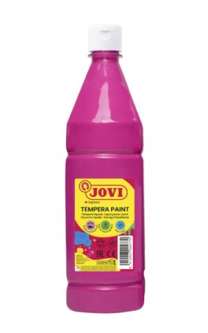 Jovi Tempera Paint Tempera Liquida 1000ml - Base Agua - Lista para Usar - Alto Poder Cubriente - Secado Rapido - Excelente Rendimiento - Facil Aplicacion - Color Magenta