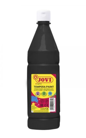 Jovi Tempera Paint Tempera Liquida 1000ml - Base Agua - Lista para Usar - Alto Poder Cubriente - Secado Rapido - Excelente Rendimiento - Facil Aplicacion - Color Negro