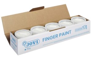 Jovi Bote de Pintura de Dedos - 125ml Pintura de Dedos - Colores Mezclables - Textura Gelatinosa - Lavable - sin Gluten Ni Alergenos - No Toxico - Estimula la Coordinacion Motora - Color Blanco