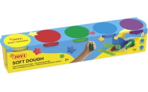 Jovi Soft Dough Estuche de 5 Botes 110G - Blanda y Flexible - Facil de Amasar y Moldear - Fomenta Creatividad y Motricidad Fina - Uso Educativo y Terapeutico - Color Surtido