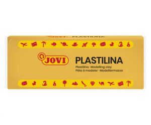 Jovi Caja de 15 Pastillas de Plastilina 150gr - 100% Vegetal - Muy Moldeable - No Se Seca - Sin Gluten - Inocua y No Toxica - Color Amarillo Oscuro