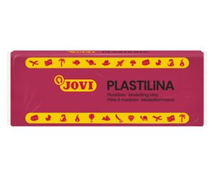 Jovi Caja de 15 Pastillas de Plastilina 150gr - Pasta Vegetal - No Se Seca - sin Gluten - Inocua - Facil de Moldear - Ideal para Figuras en Volumen - Color Rojo Rubi