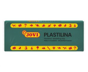 Jovi Caja de 15 Pastillas de Plastilina 150gr - Pasta Vegetal - No Se Seca - sin Gluten - Inocua - Facil de Moldear - Ideal para Figuras Voluminosas - Color Verde Oscuro