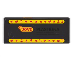 Jovi Caja de 15 Pastillas de Plastilina 150gr - Pasta de Modelar Vegetal - No Se Seca - sin Gluten - Inocua y No Toxica - Facil de Moldear - Ideal para Figuras Voluminosas - Color Negro