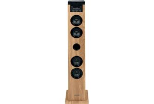Thomson Cosy DS122CD Torre de Sonido 60W Bluetooth 5.0 - Reproductor de CD - Entrada AUX 3,5mm, USB y Lector de Tarjetas SD/MMC - Mando a Distancia - Color Madera/Negro