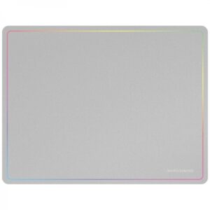 Mars Gaming Alfombrilla Gaming Nanotextil - Deslizamiento Suave - Efecto Rainbow - Base Antideslizante - Alta Durabilidad - Color Blanco