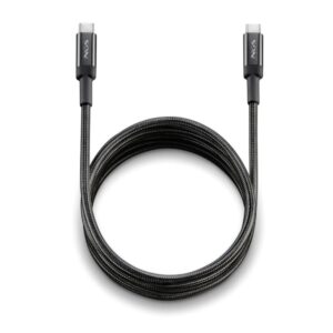 NGS Cable 2.0 USB-C Macho a USB-C Macho - Carga Ultrarapida hasta 65W - Longitud 2m - Color Negro