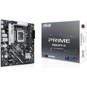 Asus Prime B860M-K Placa Base Intel LGA 1851 - 2x DDR5, 2x M.2, PCIe 4.0, 4x SATA III, HDMI, USB 2.0, 3.2, RJ-45 - Factor de Forma MicroATX
