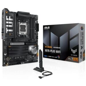 Asus TUF Gaming X870-PLUS WIFI Placa Base AM5 - WiFi, Bluetooth, HDMI, 4x DDR5, 2x SATA III, 4x M.2, PCIe 4.0, USB 2.0, 3.2, RJ-45, DisplayPort - Factor de Forma ATX