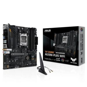 Asus TUF Gaming A620M-PLUS WIFI Placa Base AM5 - WiFi, Bluetooth, 4x DDR5, 2x M.2, 4x SATA III, PCIe 3.0, RJ-45, USB-A, USB-C - Factor de Forma MicroATX