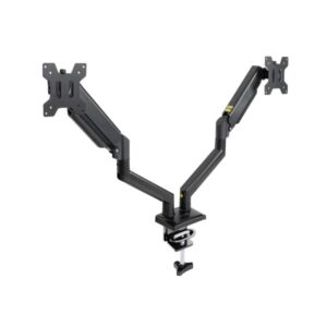Tooq Soporte de Mesa con Brazos Articulados para 2 Monitores de 13"-34" - Giratorio e Inclinable - Piston de Gas - Peso Max 10kg x Brazo - VESA 100x100mm