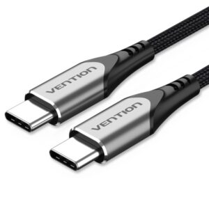Vention Cable USB-C 2.0 a USB-C 2.0 3A 60W - 1.5m - Trenzado - Color Gris