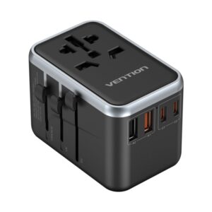 Vention Cargador de Viaje Universal GaN - 2xUSB-C, 2xUSB-A - 65W - Color Negro