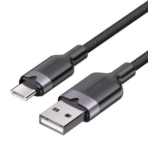 Vention Cable USB-C 2.0 a USB-A 3A 60W - 1m - Trenzado - Color Negro