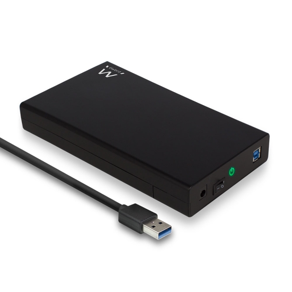Ewent EW7056 Caja Externa para Disco Duro SATA de 3.5" -sin Tornillos - USB 3.2 - Cable 80cm - Color Negro