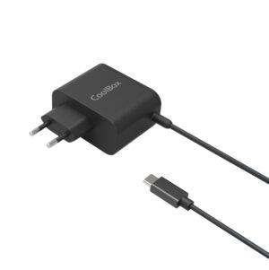 Coolbox Cargador Universal para Portatil 65W USB-C - Compatible con QC3.0 - Tecnología GaN - Cable de 1.20m