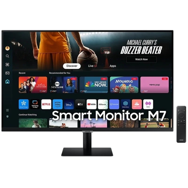 Samsung Smart Monitor M7 M70D LED 43" UltraHD 4K HDR WiFi, Bluetooth - Respuesta 4ms - Mando a Distancia - Altavoces Incorporados - 16:9 - USB, HDMI - VESA 100x100mm