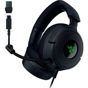 Razer Kraken V4 X Auriculares Gaming - Microfono Plegable Cardioide Razer HyperClear - Sonido 7.1 - Multiplataforma - Conexion USB - Color Negro